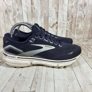 Brooks Ghost 15 Womens Running Shoes Navy‎ Blue Silver 1203801B450 Size 8 B